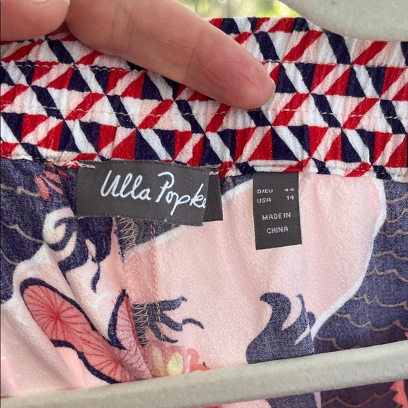 Ulla Popken Pink and Blue Dragon Print Pants - Picture 2 of 3